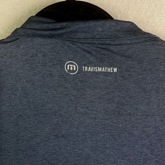 Travis Mathew Pullover Sweater Men Large Blue 1/4 Zip Stretch Lightweight Jacket - Picture 5 of 7